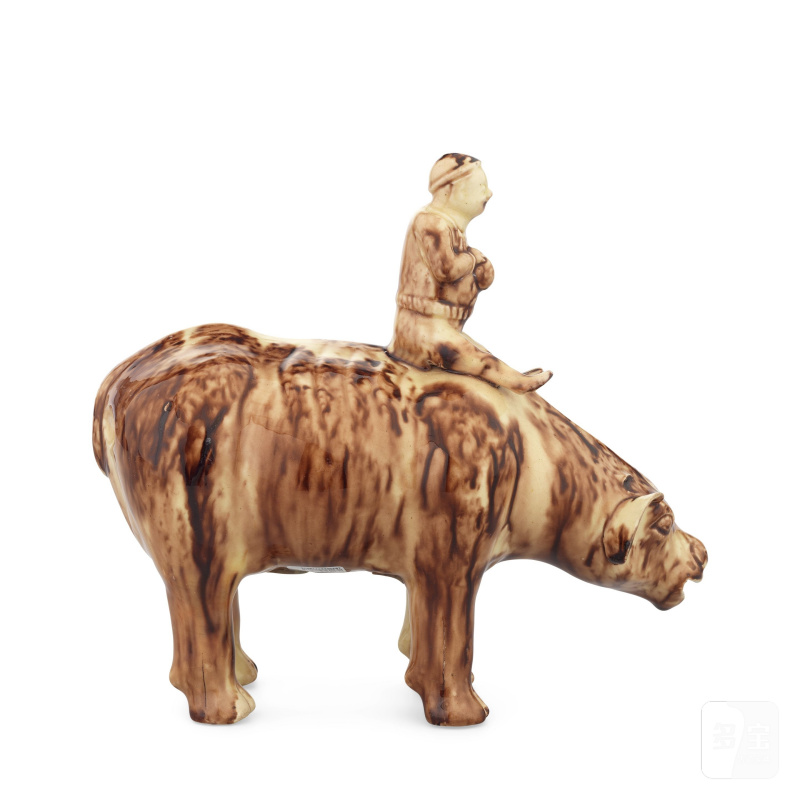 A Staffordshire Whieldon type creamware model of a boy riding a water buffalo, circa 1755-60 - 图2